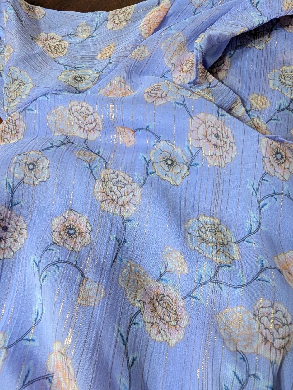 Lauren Conrad Lilac Green And Gold Dress Size L - Picture 7 of 8